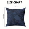 Navy Tone Floral square Jacquard Pillow Cover for Sofa Office Waist Cushion Cover Home Decorative Pillowcase