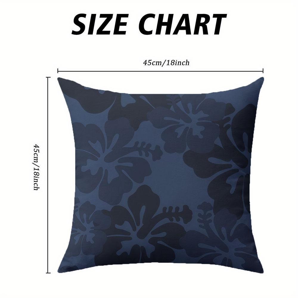 Navy Tone Floral square Jacquard Pillow Cover for Sofa Office Waist Cushion Cover Home Decorative Pillowcase