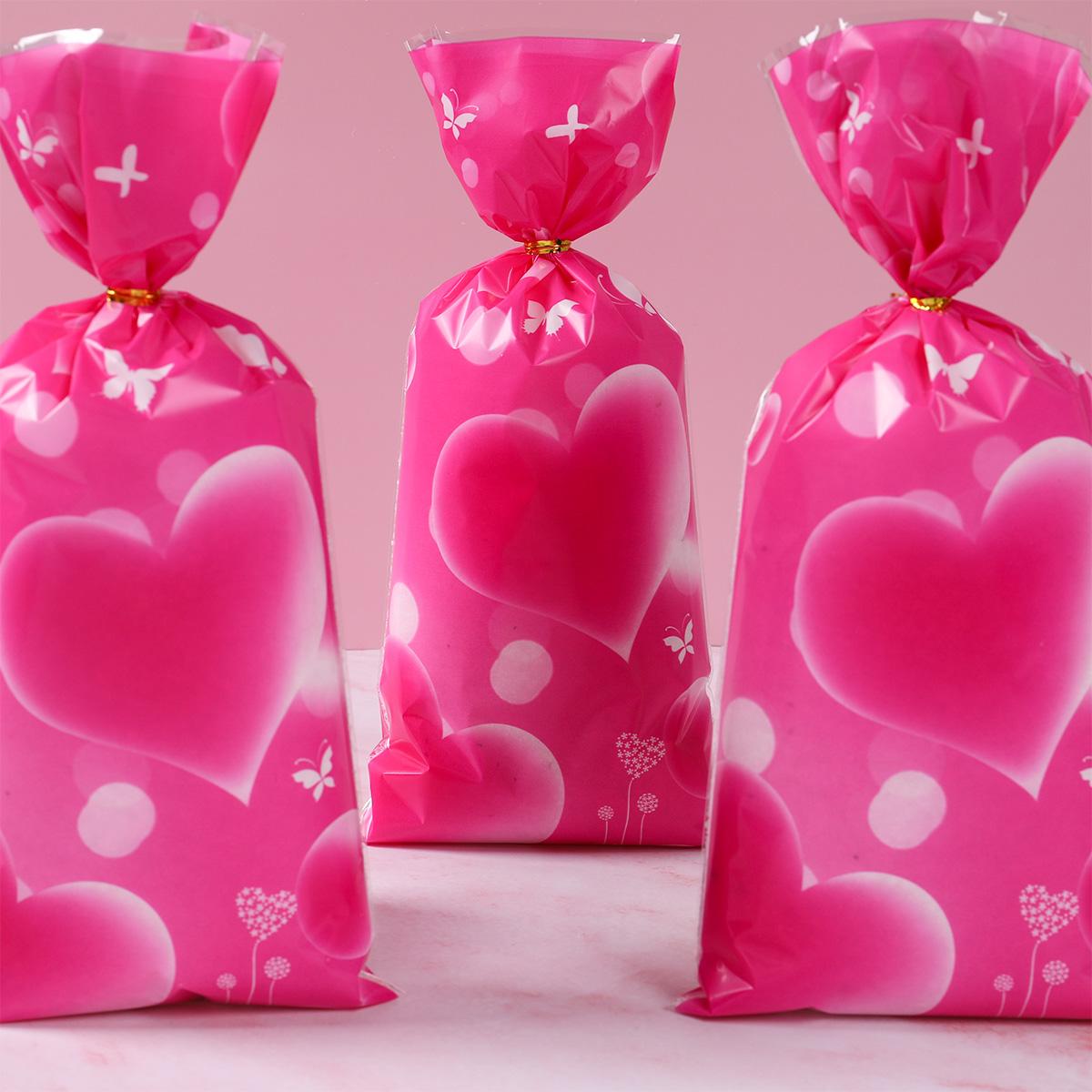 

Valentine Candy Bags for Valentine s Day Cellophane Cookie Bags Love Heart Candy Gifts Bags for Girlfriend Wedding Decor 2024 25pcs
