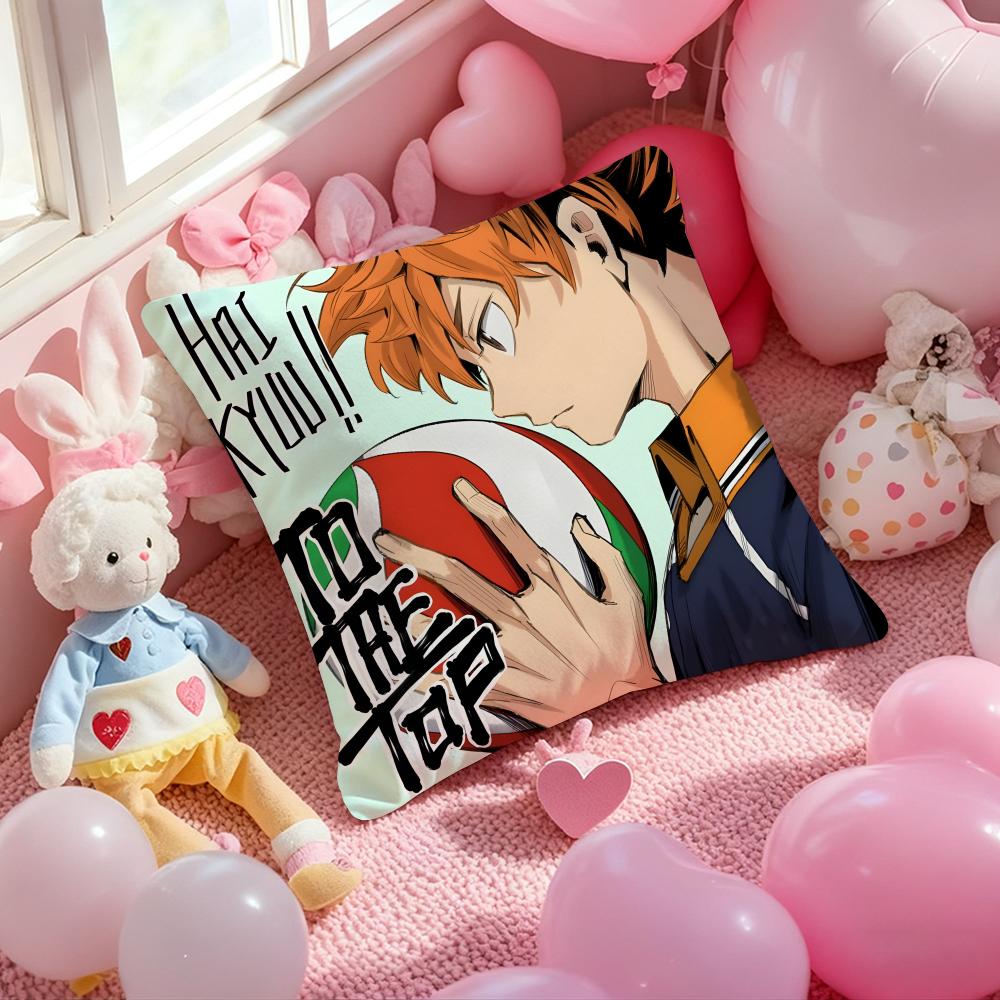 Anime Haikyuu Cartoon Cushion Cover Pattern Printed Pillowcase for Living Room Sofa Cushion Cover & Bedroom Decor