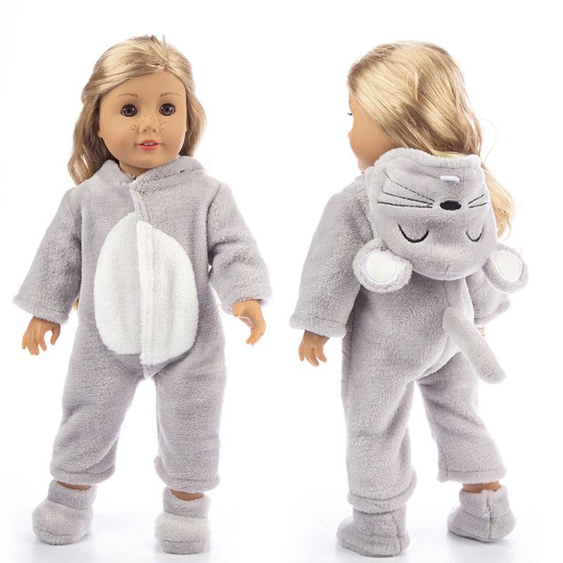 Nové zvířecí pyžamo pro 18palcovou panenku American Girl 45cm panenku Our Generation, Oblečení a doplňky pro panenky