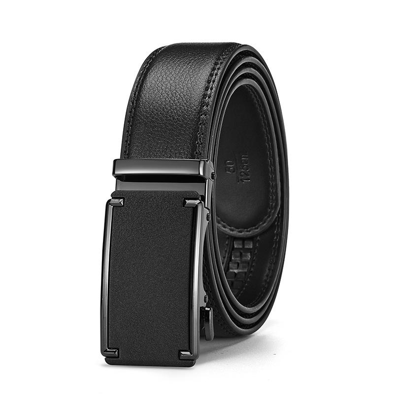 Men's High-End Genuine Leather Automatic Buckle Belt for Casual Trousers