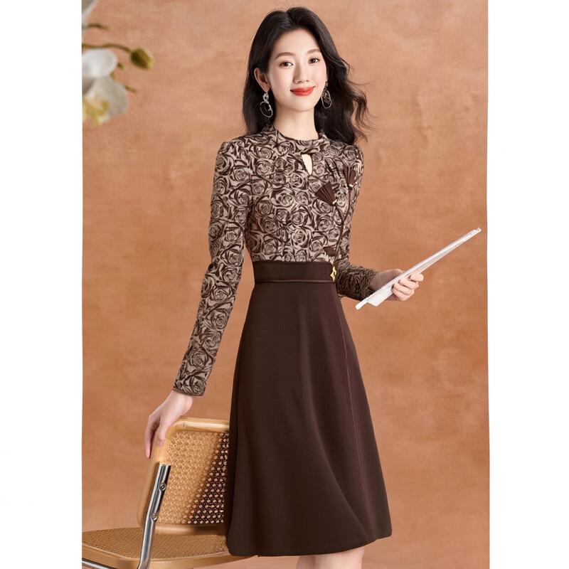 

Kebelier Madam Floral Faux Two-Piece Midi Dress 3XL