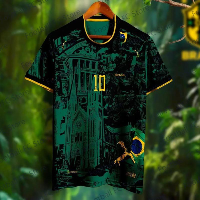 T-shirt Maglia Estate Cristo di Rio De Janeiro CHATGPT Edizione Design Intelligente Maglia da Calcio Speciale Per Bambini/Adulti Kit