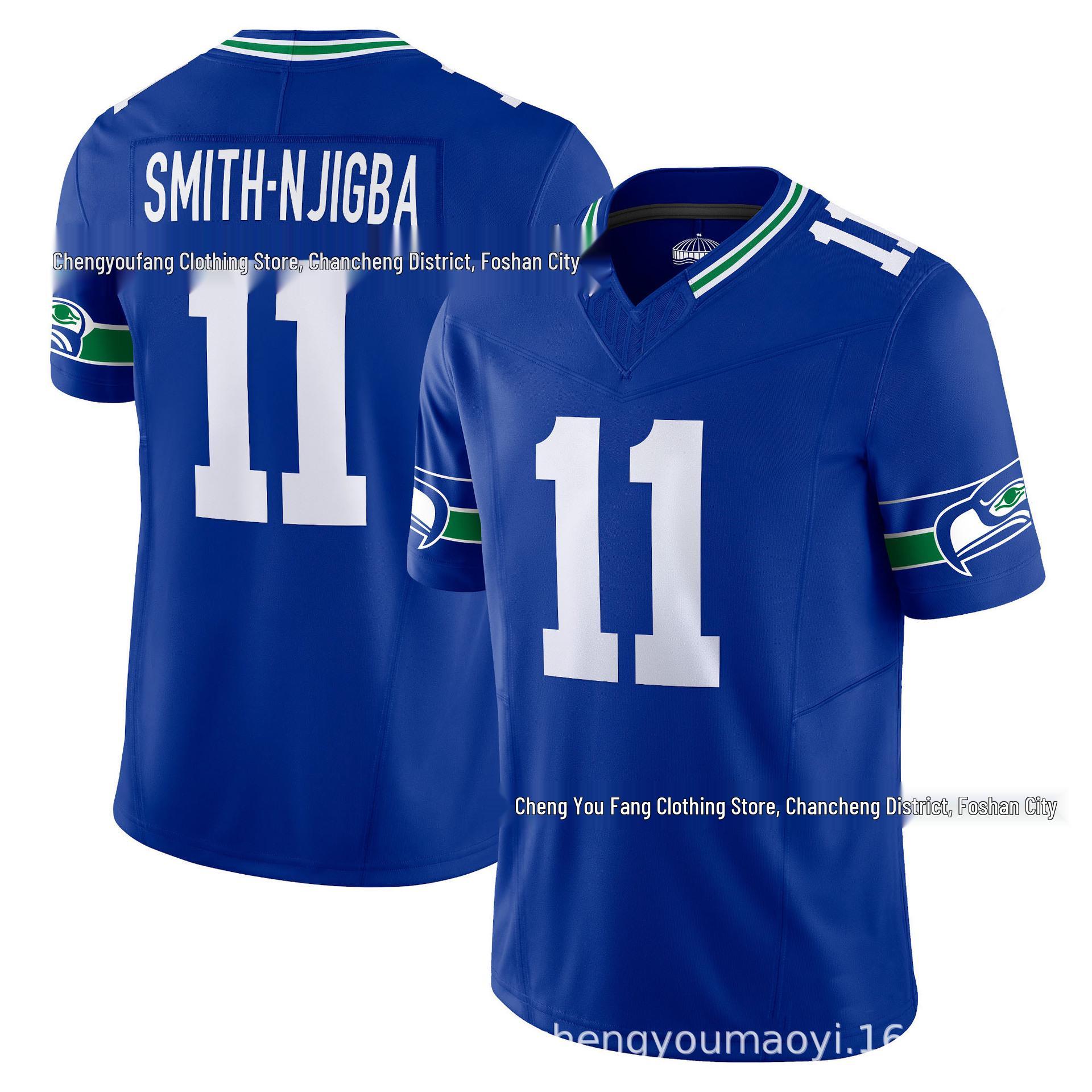 

Seahawks Retro Blue Jersey - Smith-Njigba #11 Embroidered XXXL
