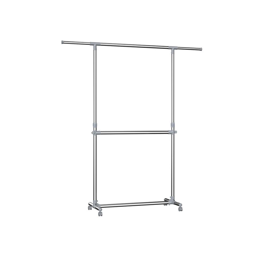 SONGMICS Clothes rack, grey, (101-163) x 49 x (113-198) cm