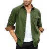 Autumn Long-sleeved Plain Collar Daily Vacation Solid Color Men's Shirt