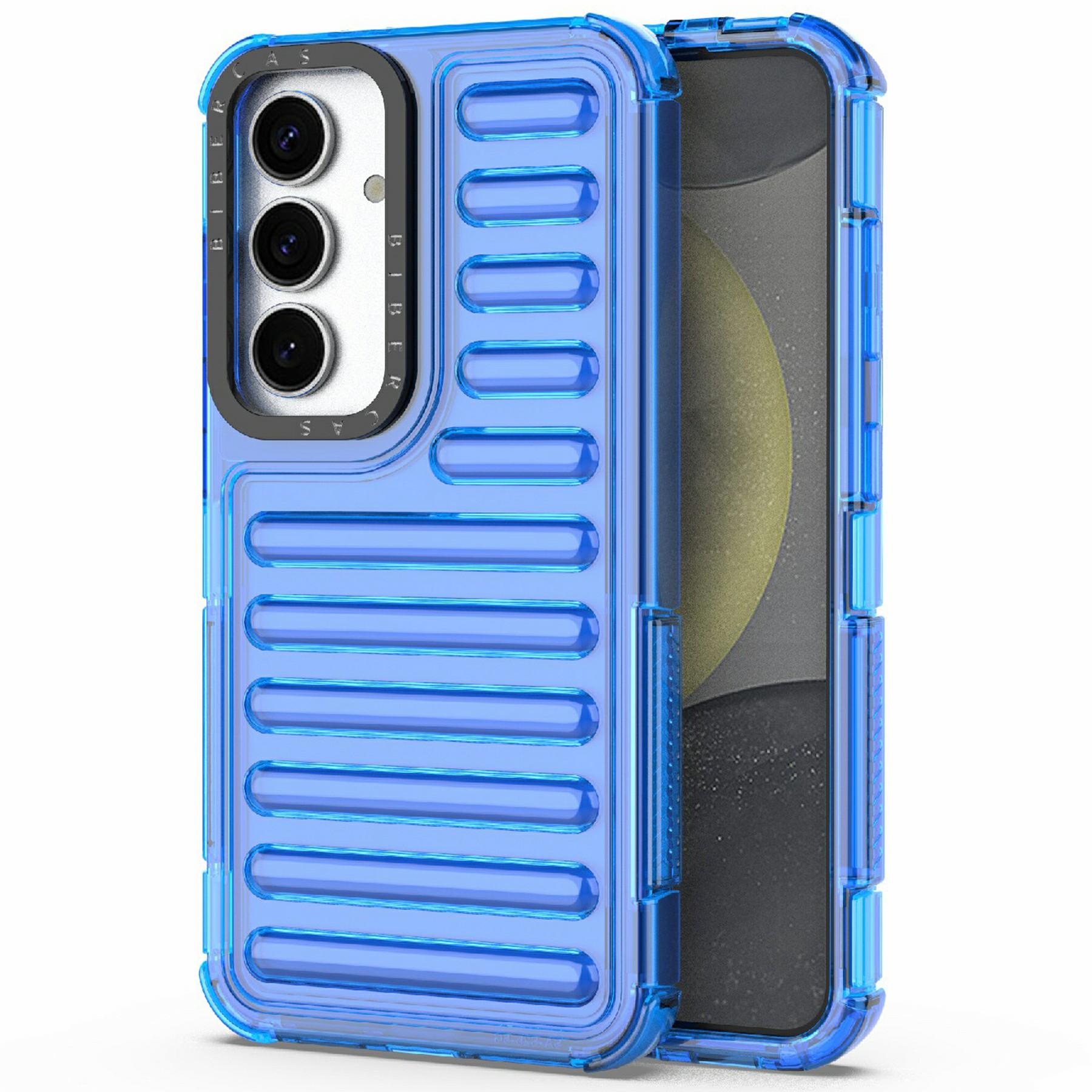 

For Samsung Galaxy S25 Case Stripe Design Anti-Slip Detachable TPU+PC Phone Cover D