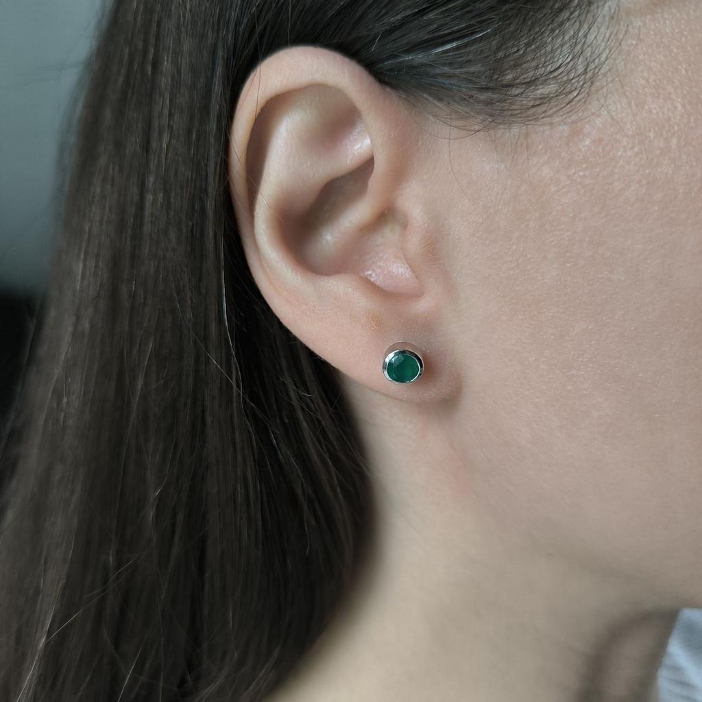 Серебряные серьги с натуральным агатом 0.917ct (2198390)