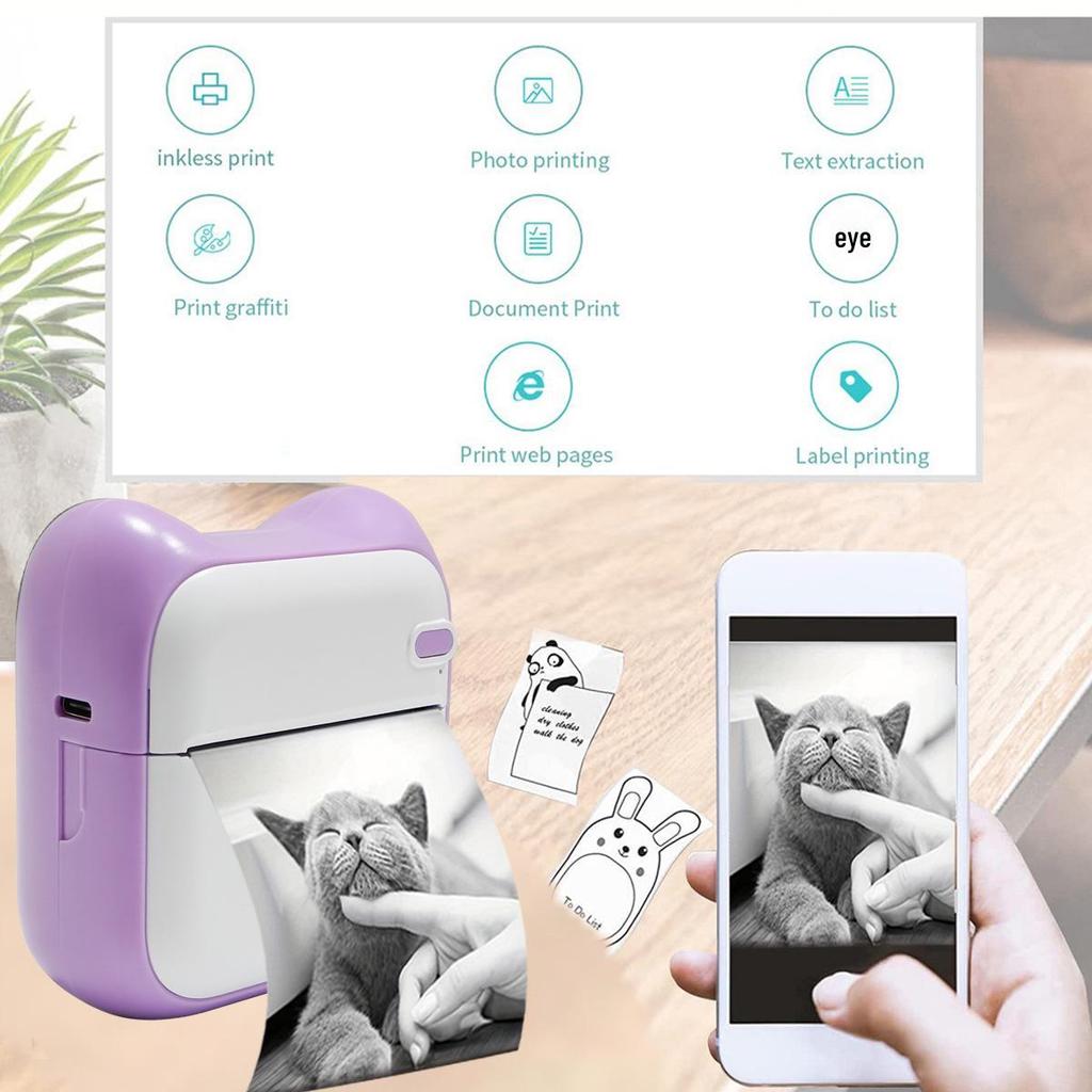Portable Mini Thermal Photo & Label Printer for Students
