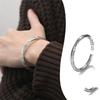 Retro stříbrný otevřený náramek Bohémská smyčka Möbius Šperky pro muže ženy Trendy totémové doplňky