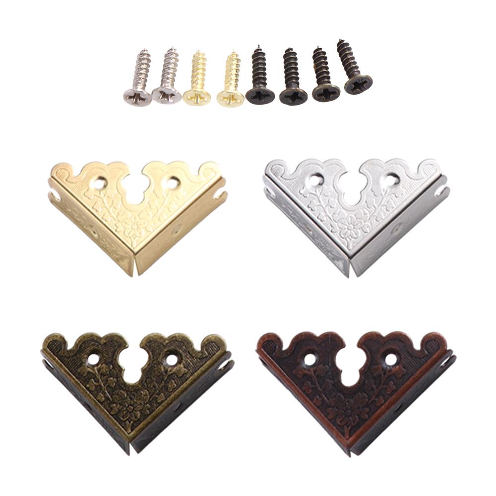 Ochrana nábytku Dekorativní roh stolu Starožitný rohový chránič nábytku Dřevěná krabička Rohový chránič Trojúhelníkový roh