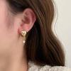 Women's Luxury Textured Metal Hoop Earrings - Versatile Niche Design