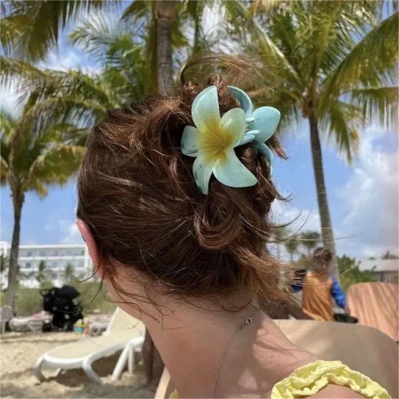 2pcs Frangipani Grasp The Temperament Hairpin Travel Photography Advanced Atmosphere Clip Headband