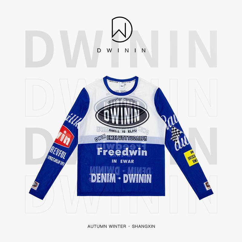 

Summer Lightweight New Arrival round Neck Fashion Sun Protection T-shirt Red Mesh Inner Wear Trendy Breathable and Simple Tops Women Blue L