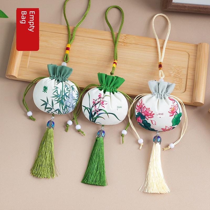 Dragon Boat Festival Fragrance Sachet Empty Bag Handmade DIY Hanging Ornament Mosquito Repellent Bag Mugwort Vintage Style Embroidered Empty Pouch