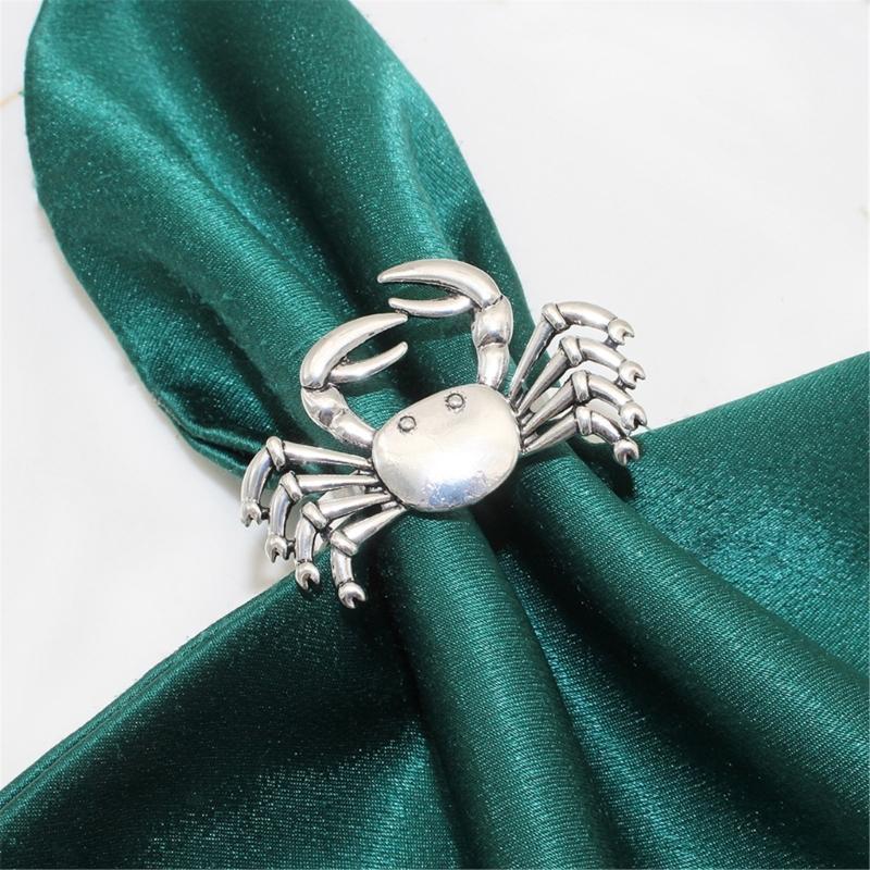 Elegant Gold Crablet Design Metal Napkins Clip Secure Holds Fabric Napkins for Dining Table Decoration