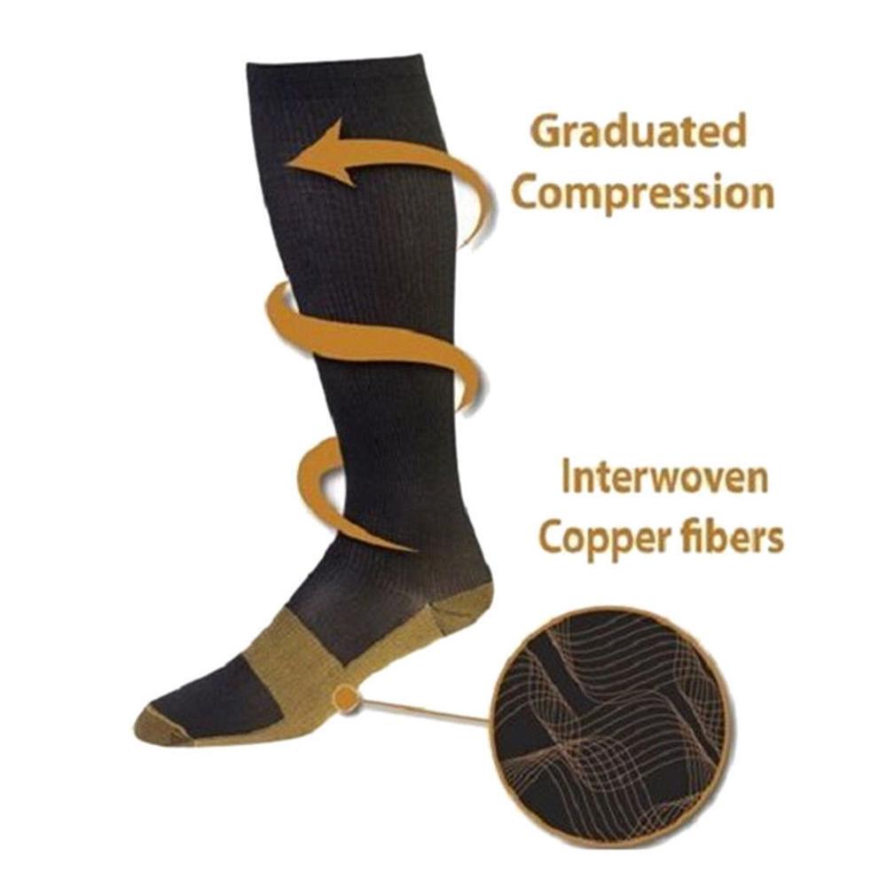 Sport Stockings Shaping Running Anti-Fatigue Leg Calf Foot Graduated Support Varicose Copper Compression Socks Men Women S-Xxl