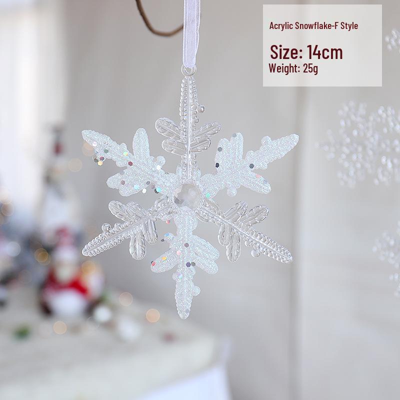 Ornament de Crăciun Fulg de Nea: Gheață Acrilică pentru Decor de Sărbători sau Instalație de Nuntă, Alb Transparent
