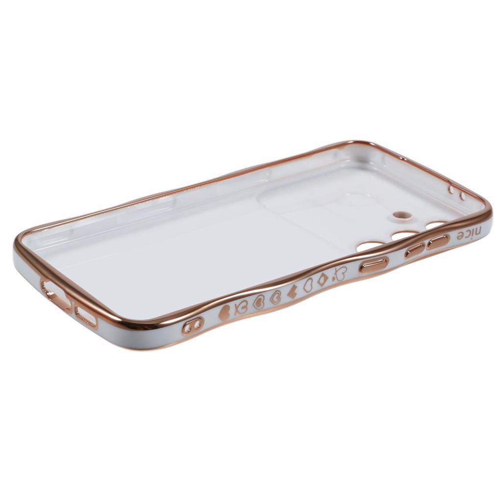 For Samsung Galaxy A54 5G Case Love Hearts TPU Phone Cover Curly Wave Frame Large Window