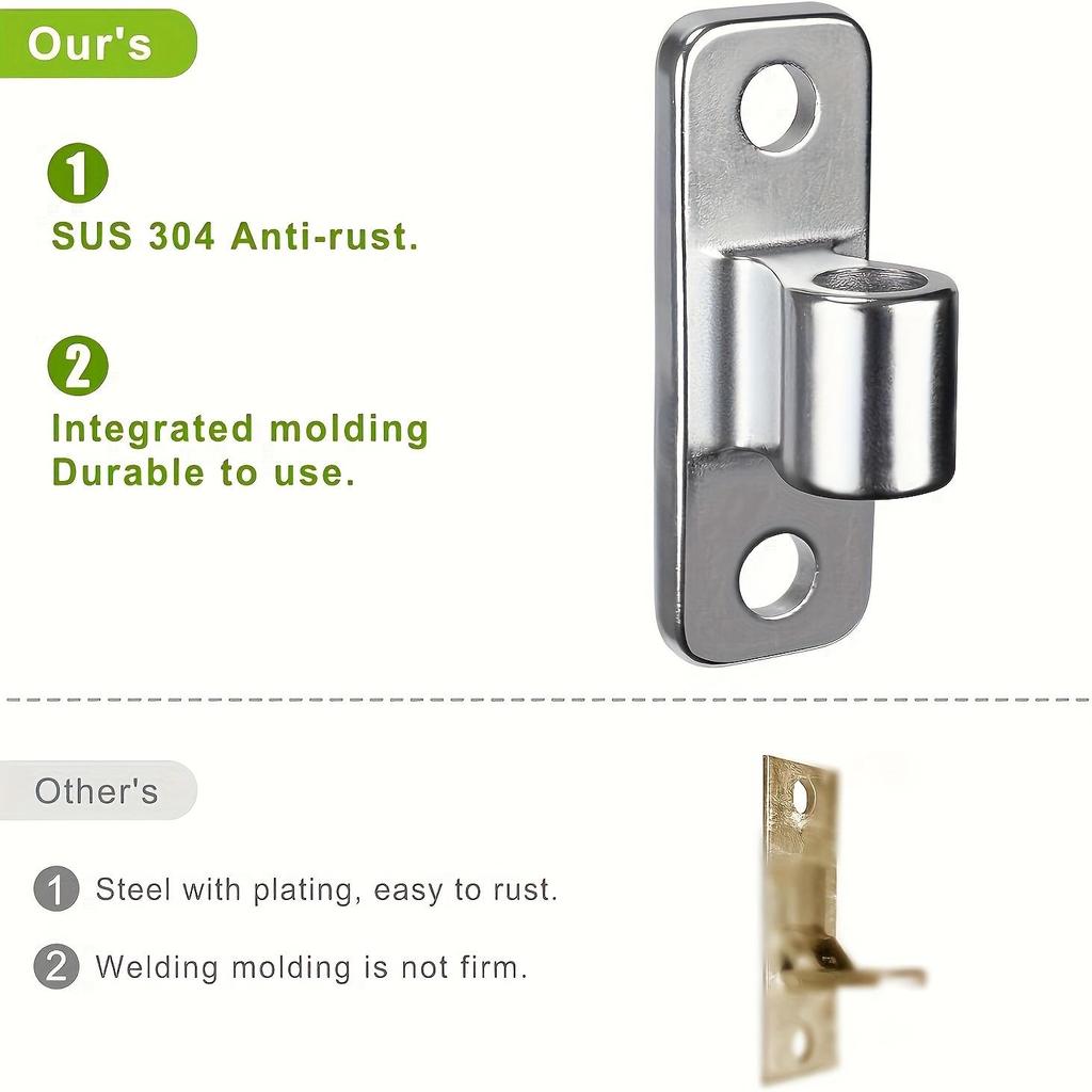 2pcs Heavy-Duty 304 Stainless Steel Door Hinges - Wall Mounted, Polished Finish for Farm Gates & Wooden Fences, Supports Up To 620lbs