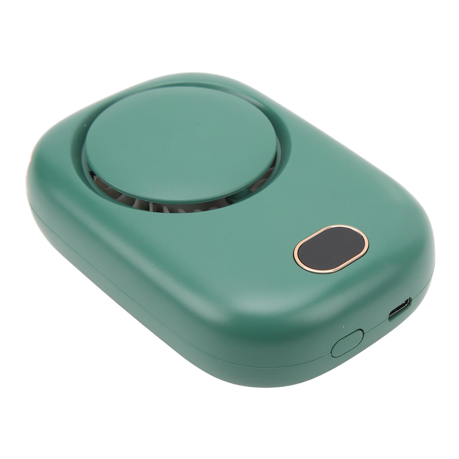 

Hanging Neck Fan Portable USB Charging Leafless Fan Large Wind Power Display Hanging Neck Bladeless Small Fan Dark Green темно-зеленого