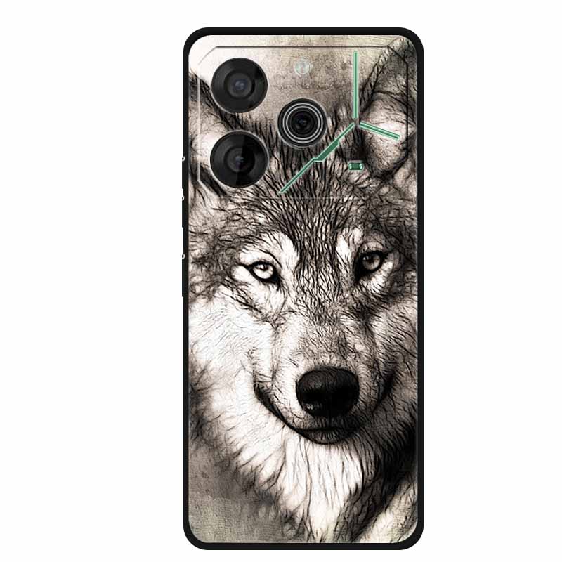 Für Tecno Pova 6 Neo Hülle Tiere TPU Weiches Silikon Rückabdeckung Handyhüllen für Tecno Pova 6Neo 6,78" Stoßfest Wolf Cool funda