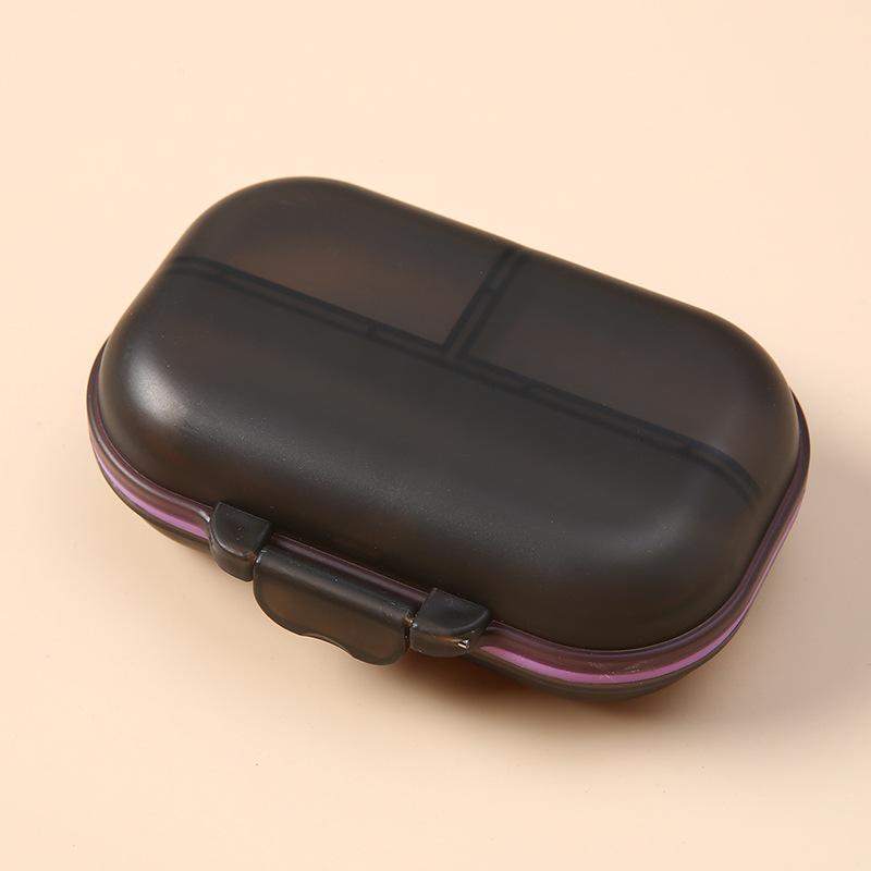 1Pc Mini Portable Drug Packaging Box Seven Compartment Medicine Box Drug Wheat Straw Material Storage Box чёрный
