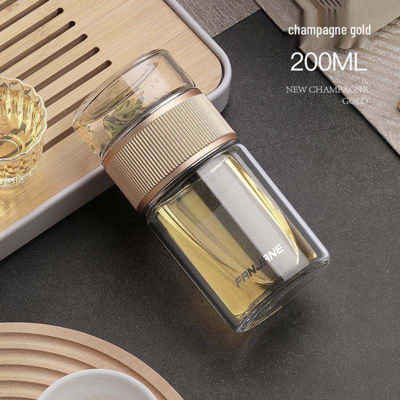 Portable Heat-Resistant Glass Tea Infuser Cup