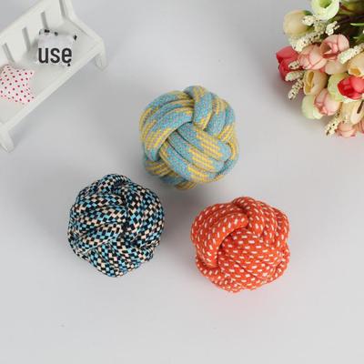 Bite-Resistant Cotton Rope Knot Ball Toy for Cats and Dogs