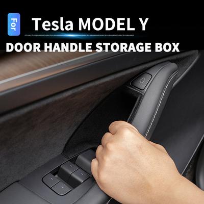 Caixa de Armazenamento para Maçaneta da Porta do Carro Para Tesla Model Y Model 3 2022 Porta Dianteira Expandir Espaço de Armazenamento Porta-Maçaneta Auto
