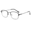 Half-Frame Metal Glasses, Vintage Blue Light Blocking Flat Lenses, Men And Women Can Use Myopia Frames