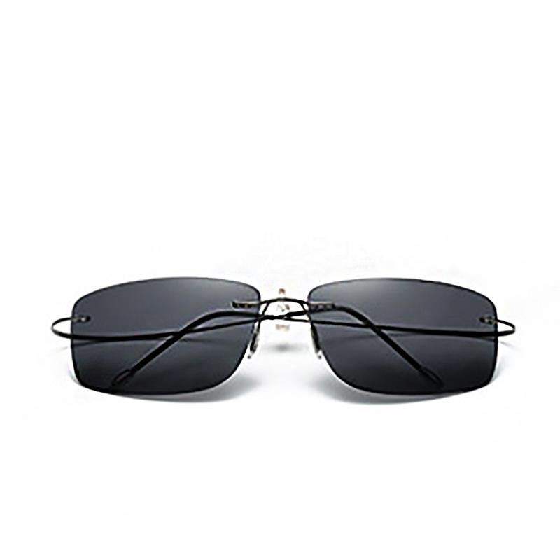 

Квадратные солнцезащитные очки без оправы для мужчин, поляризованные солнцезащитные очки для вождения, сверхлегкие очки без оправы