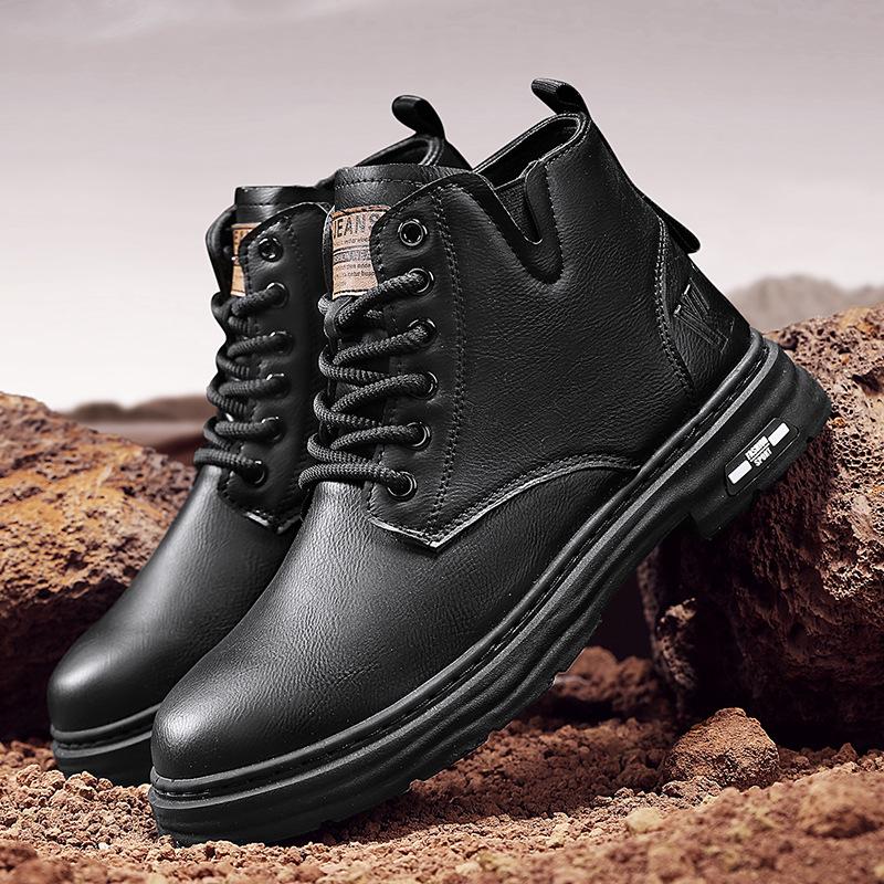 

Large size 45 for autumn men s shoes 2025 men s Martin boots heightening casual shoes extra large size British style 39 чорний