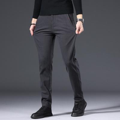 Imitation Cow Casual Pants Men's Solid Color Elastic Slim Fit Versatile Men's Casual Pants Fashion Brand Korean Mid Waist