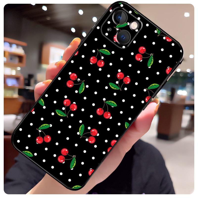 Essen Obst Rote Kirsche Hülle Für iPhone 14 Pro Max 16 15 11 12 13 17 Pro Max mini 15 16 Plus 16e 17 Air Handyhülle