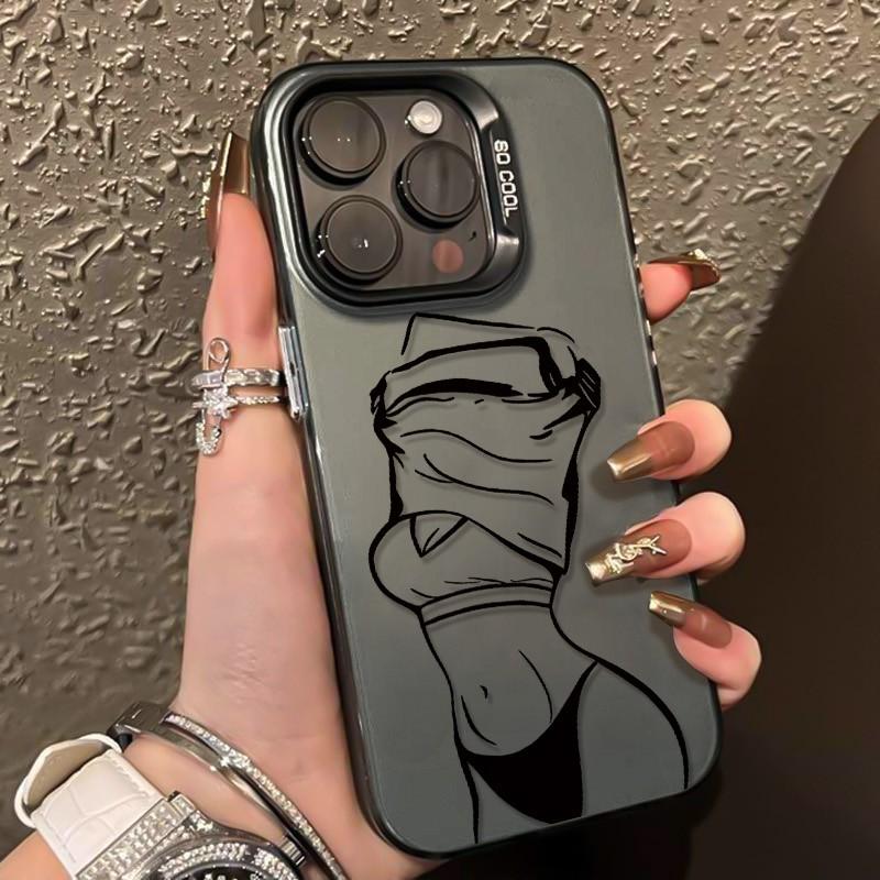 Y2K Sexy Girl Shockproof Phone Case For iPhone 17 Air 16 16e 15 13 12 11 Pro Max Pro Plus Protective Slim Fit Funda Cover