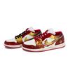 Jordan Air Jordan 1 811 Manufacturing, Welcoming The New Year Low Top Vintage Basketball Shoes Unisex Red White Gold 553558-166(Team80-)