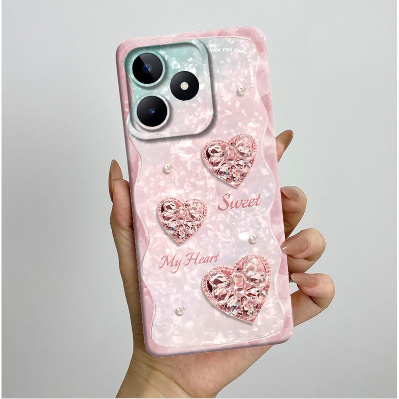 For Realme C51 C53 Case RMX3830 RMX3760 Shell Pretty Flower Full Back Cover for RealmeC51 C53 C61 C63 C 51 S Soft Silicone Funda