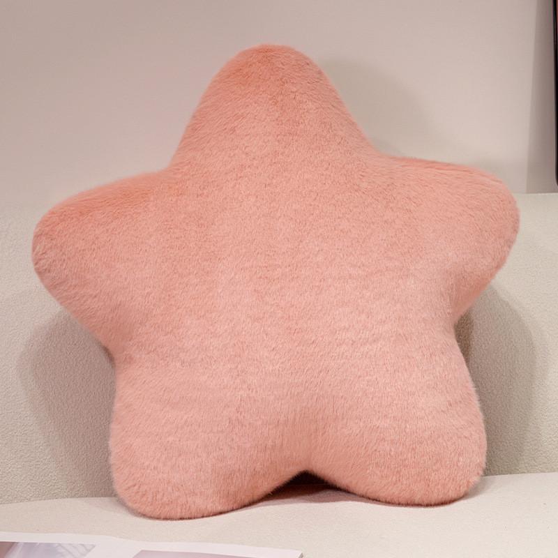 Star Shape Soft Throw Pillow With Short Plush Cover For Couch And Bedroom Use