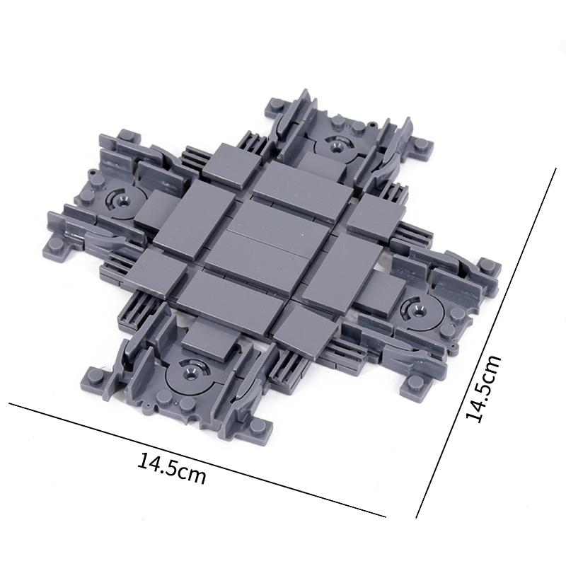 City Trains Flexible Tracks Forked Straight Curved Soft Rails Track Switch Building Block Bricks Kids Diy Technical Creative Toy