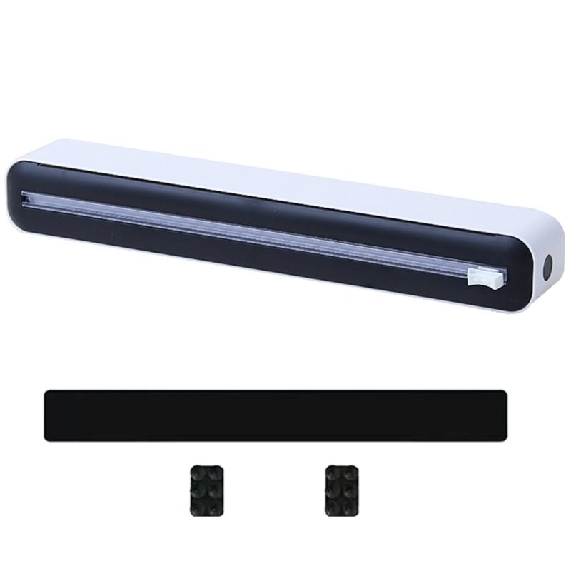 

Adjustable Plastic Wrap Dispenser with Slide Cutter Cling Wrap Cutter Storage Organizers Kitchen Accessories Durable 1 чорний білий колір