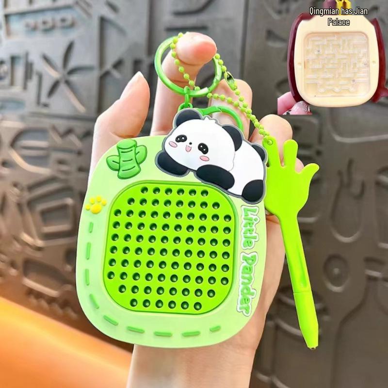 Magnetic Steel Ball Drawing Board Keychain - Cute Backpack Pendant or Car Key Accessory Gift.