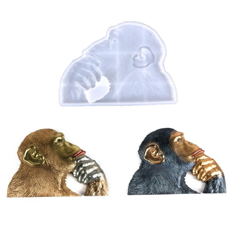 Thinking Gorillas Ornament Decoration Mold Epoxy Resin DIY Craft for Home Decor