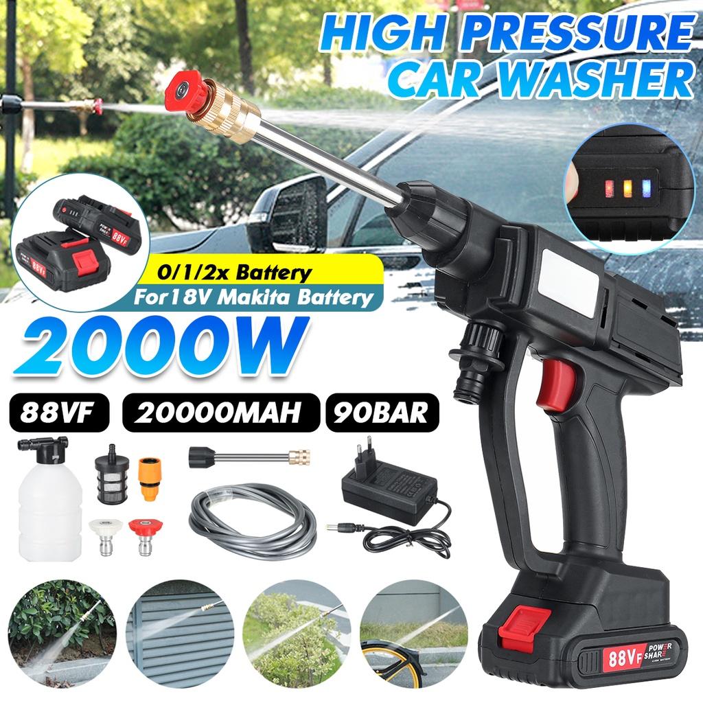 2000W 90Bar Portable Cordless High Pressure Car Washer Spray Water Guns Car Wash Pressure Cleaner Cleaning Machine