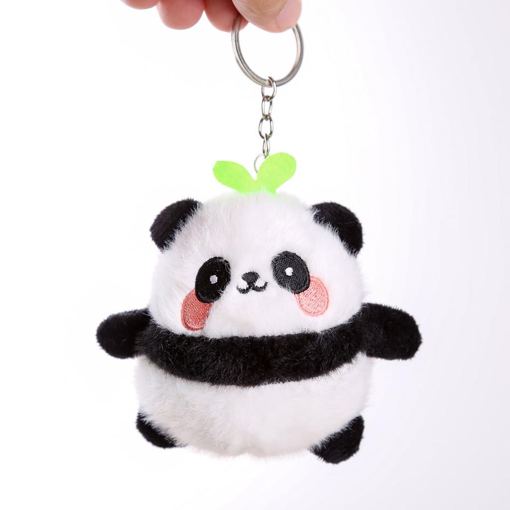 Panda And Bee Plush Keychain For Girls Gift Cute Animal Car Accessory