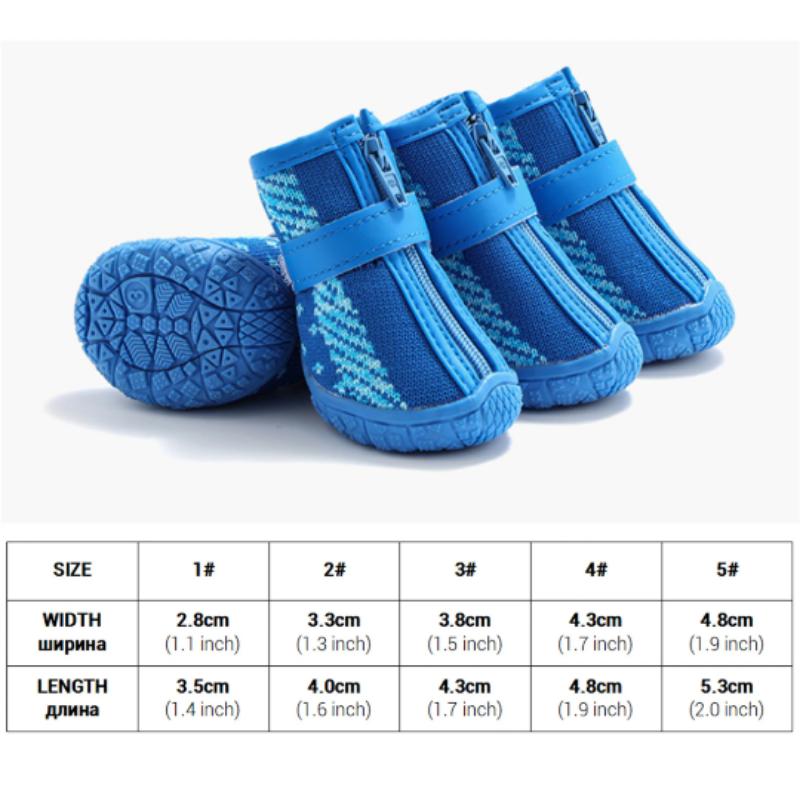 Breathable Rubber Bottom Dog Shoes Outdoor Walking Hiking Shoes Dog Boots for Small Medium Dogs  for Dog Durable Bootie 4Pcs/Set