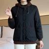 Warm Hooded Casual Short Jacket for Middle-Aged & Elderly Mothers - Light & Soft Winter Two-Cotton Design