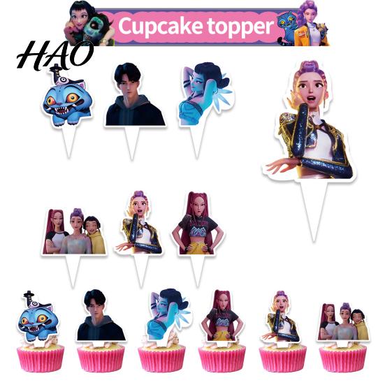 Affordable Birthday Party Decorations Demon Hunters Set Anime Theme Happy Themed Supplies with Banner Cake Toppers Backdrop for Kids Fans High-quality