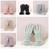 Down Cotton Satin Anti-cold Gloves Soft Finger Mittens Plush Thickened Gloves  Autumn